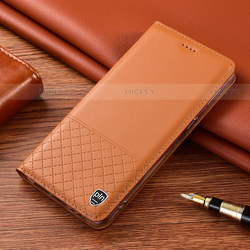 Coque Portefeuille Livre Cuir Etui Clapet H04P pour Samsung Galaxy S21 5G Orange Plus
