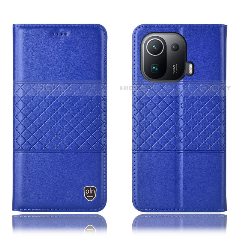 Coque Portefeuille Livre Cuir Etui Clapet H04P pour Xiaomi Mi 11 Pro 5G Bleu Plus