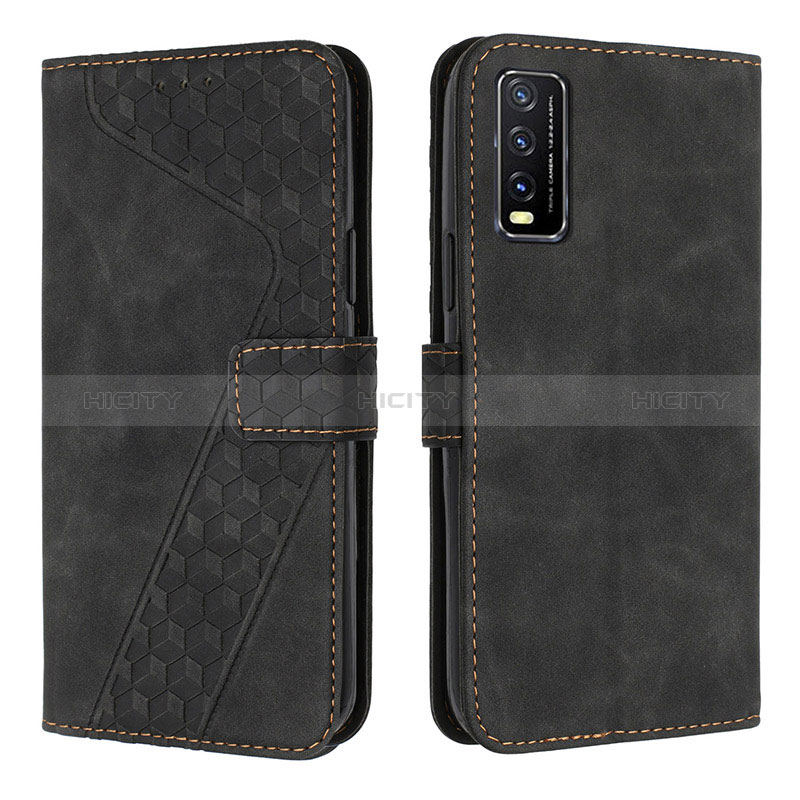 Coque Portefeuille Livre Cuir Etui Clapet H04X pour Vivo Y20a Noir Plus