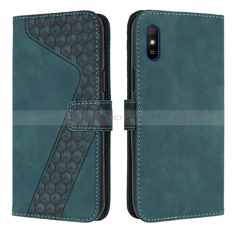 Coque Portefeuille Livre Cuir Etui Clapet H04X pour Xiaomi Redmi 9AT Vert Plus