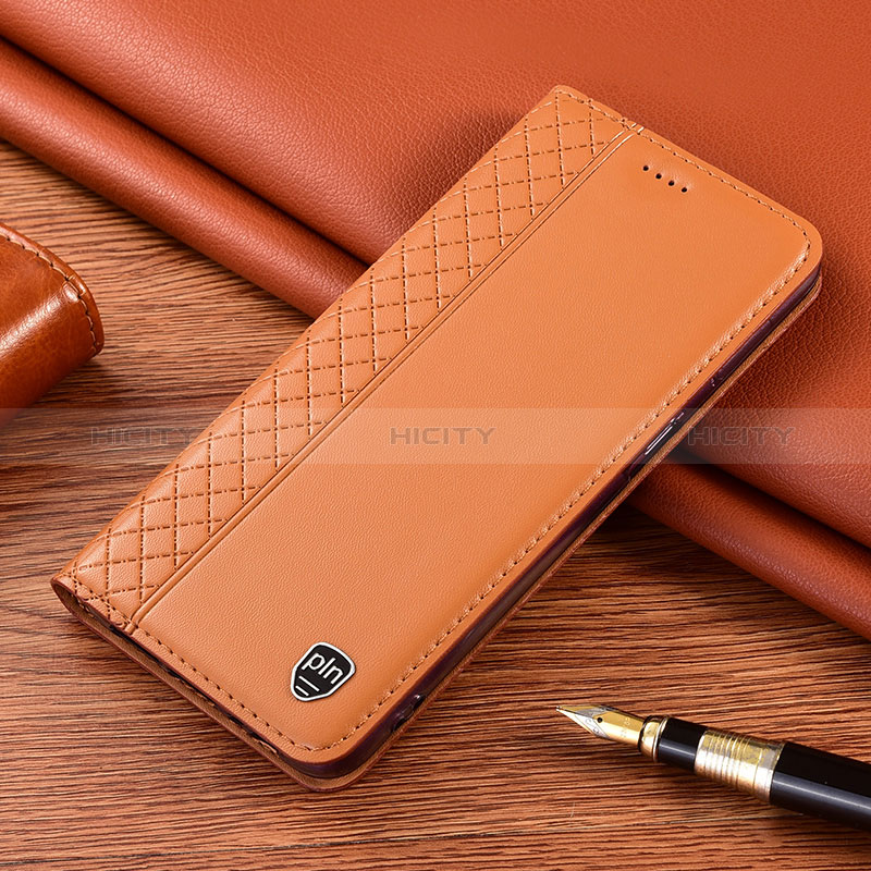 Coque Portefeuille Livre Cuir Etui Clapet H05P pour Samsung Galaxy S24 Ultra 5G Orange Plus