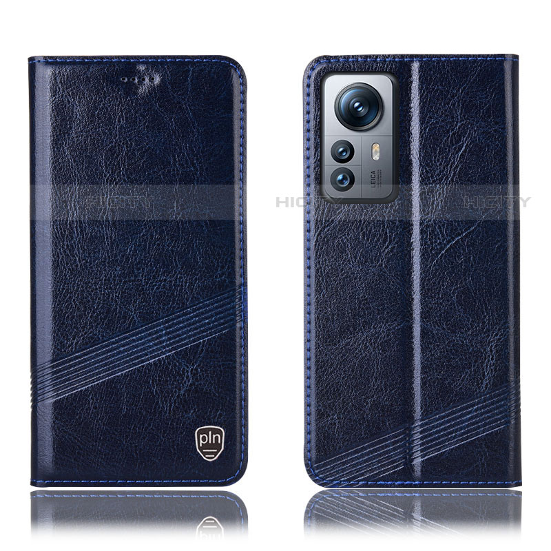 Coque Portefeuille Livre Cuir Etui Clapet H05P pour Xiaomi Mi 12 Pro 5G Bleu Plus