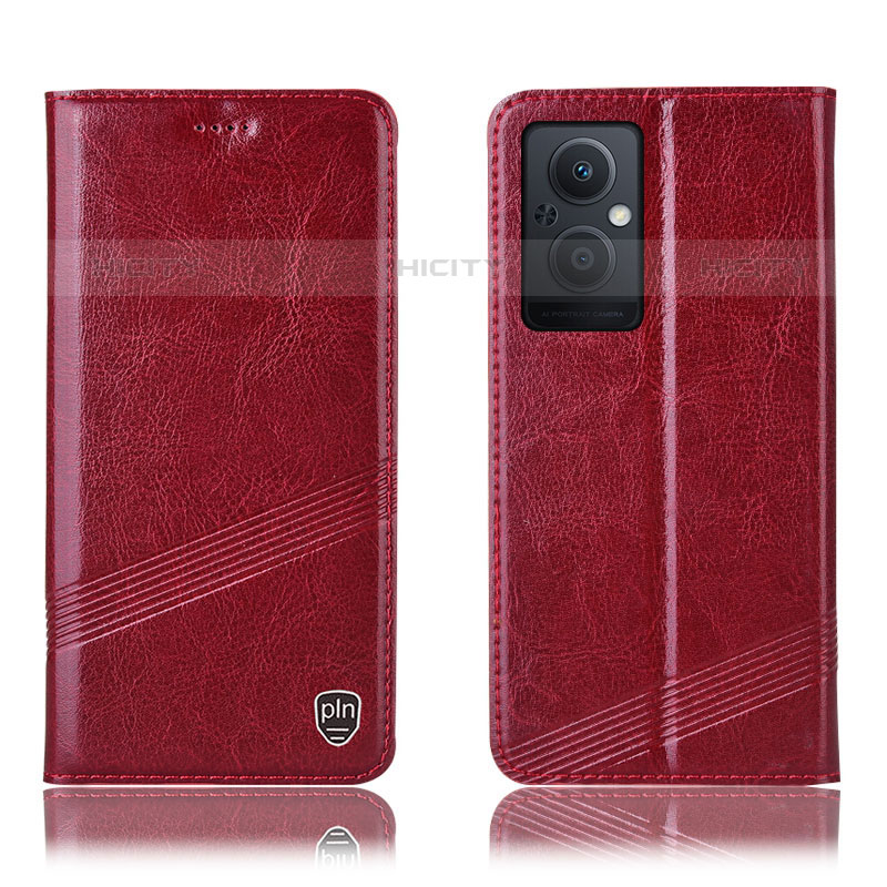 Coque Portefeuille Livre Cuir Etui Clapet H06P pour Oppo F21s Pro 5G Rouge Plus