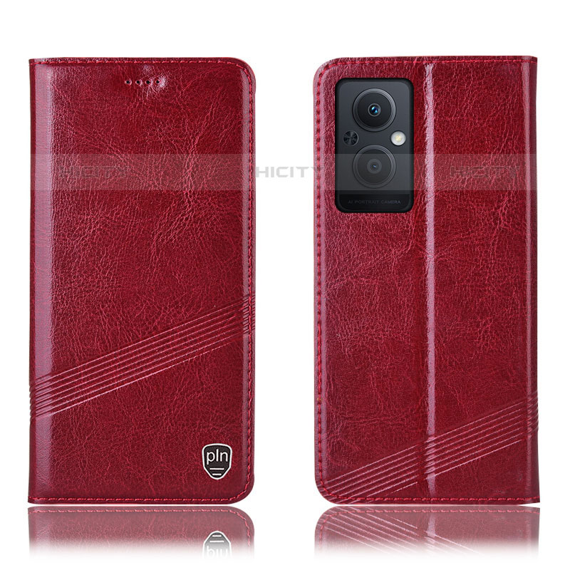 Coque Portefeuille Livre Cuir Etui Clapet H06P pour Oppo Reno8 Z 5G Rouge Plus