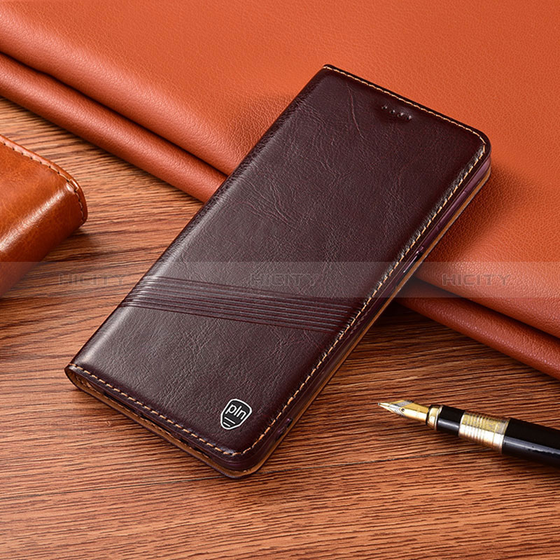 Coque Portefeuille Livre Cuir Etui Clapet H06P pour Samsung Galaxy Note 10 5G Marron Plus
