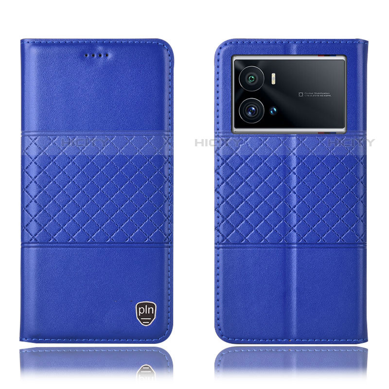 Coque Portefeuille Livre Cuir Etui Clapet H06P pour Vivo iQOO 9 5G Bleu Plus