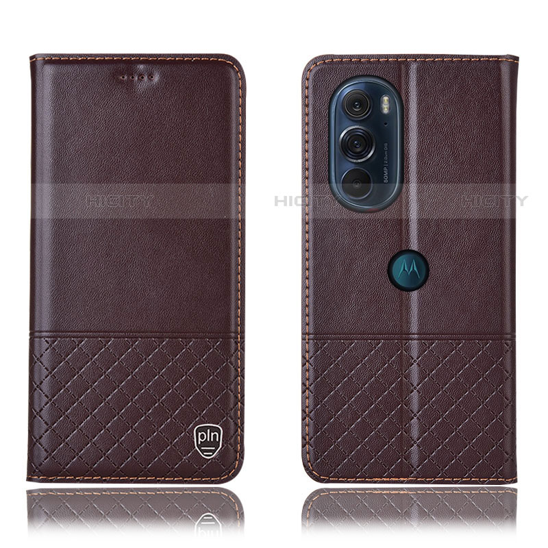 Coque Portefeuille Livre Cuir Etui Clapet H07P pour Motorola Moto Edge X30 5G Marron Plus