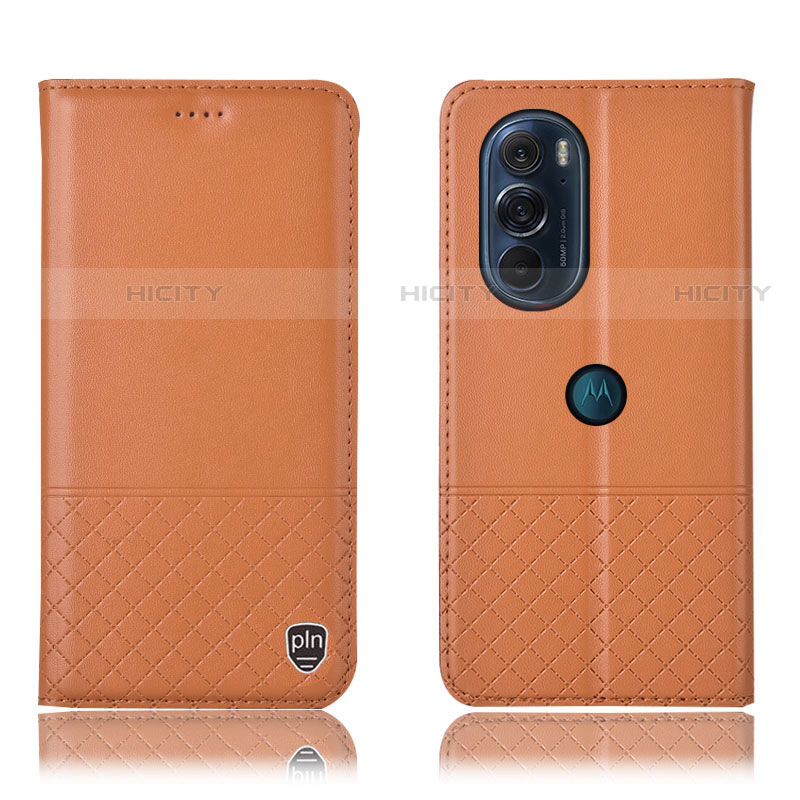 Coque Portefeuille Livre Cuir Etui Clapet H07P pour Motorola Moto Edge X30 5G Orange Plus