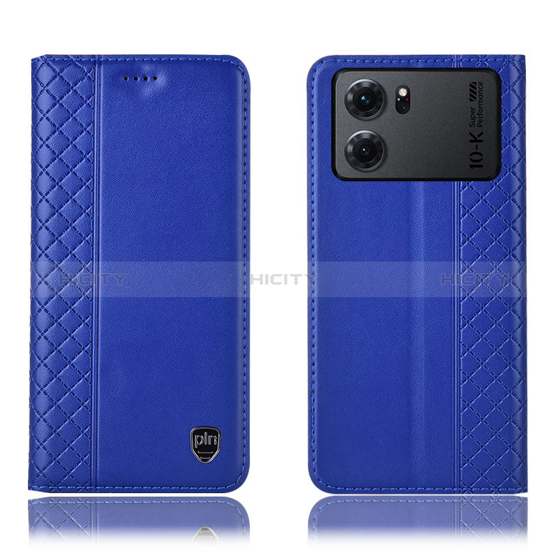 Coque Portefeuille Livre Cuir Etui Clapet H07P pour Oppo K10 5G Bleu Plus
