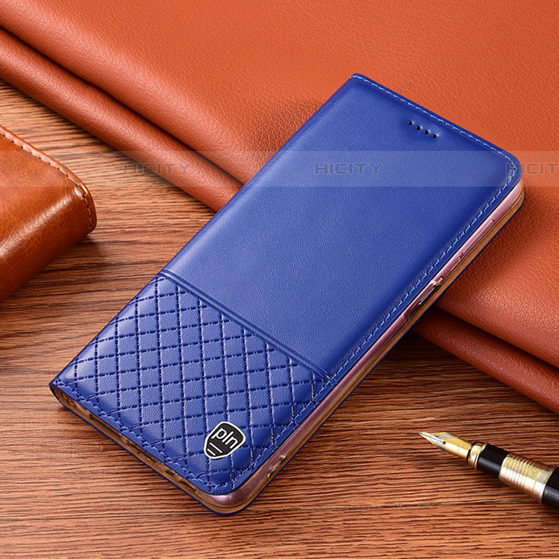 Coque Portefeuille Livre Cuir Etui Clapet H07P pour Samsung Galaxy F52 5G Bleu Plus