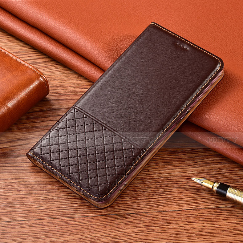 Coque Portefeuille Livre Cuir Etui Clapet H08 pour Apple iPhone 15 Pro Marron Plus