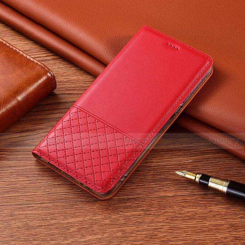 Coque Portefeuille Livre Cuir Etui Clapet H08 pour Apple iPhone 15 Pro Rouge Plus
