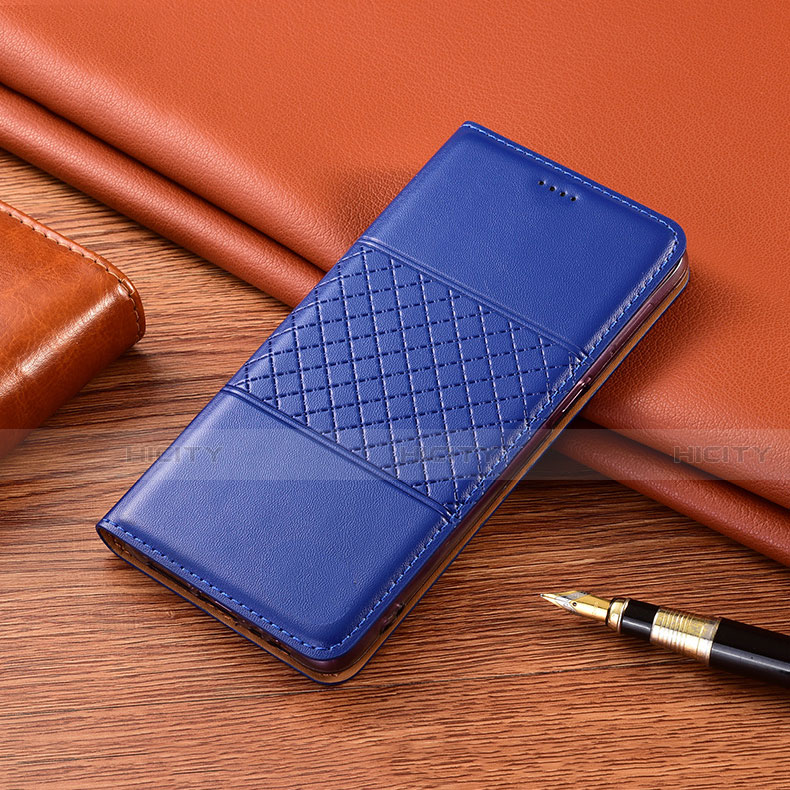 Coque Portefeuille Livre Cuir Etui Clapet H09 pour Apple iPhone 15 Pro Bleu Plus