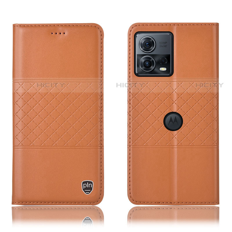 Coque Portefeuille Livre Cuir Etui Clapet H10P pour Motorola Moto Edge 30 Fusion 5G Orange Plus
