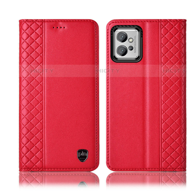 Coque Portefeuille Livre Cuir Etui Clapet H10P pour Motorola Moto G32 Rouge Plus