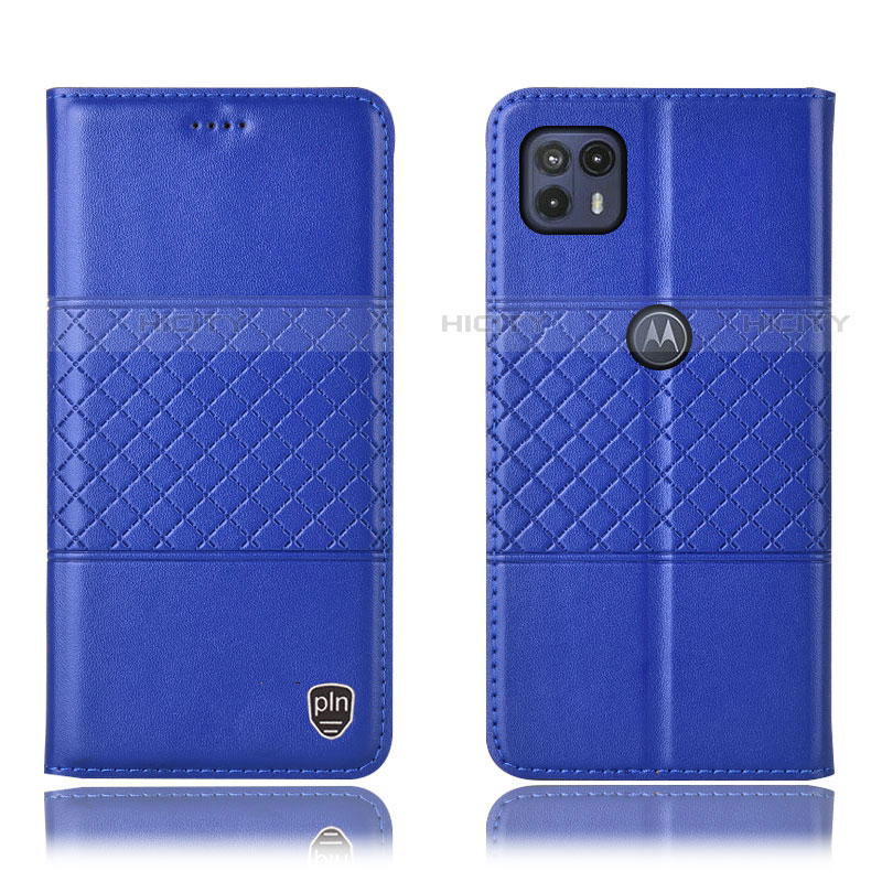 Coque Portefeuille Livre Cuir Etui Clapet H10P pour Motorola Moto G50 5G Bleu Plus