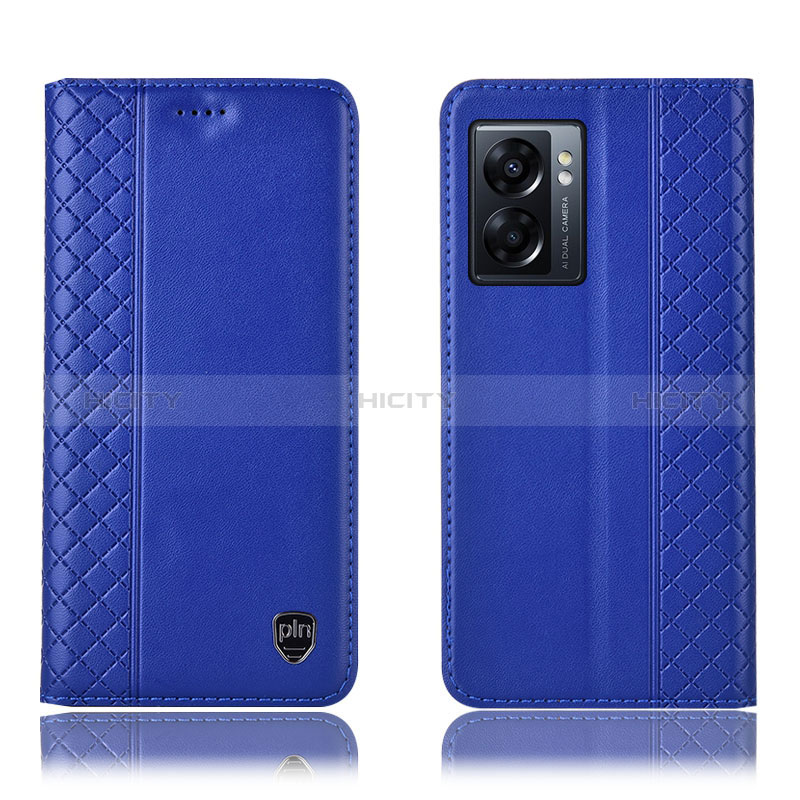 Coque Portefeuille Livre Cuir Etui Clapet H10P pour Realme Narzo 50 5G Bleu Plus