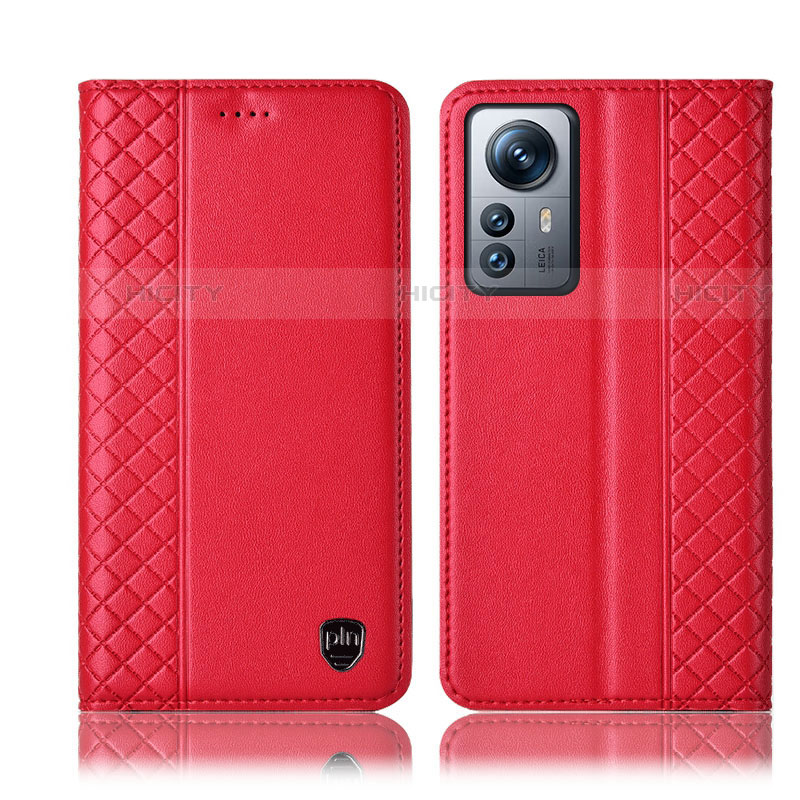 Coque Portefeuille Livre Cuir Etui Clapet H10P pour Xiaomi Mi 12S 5G Rouge Plus