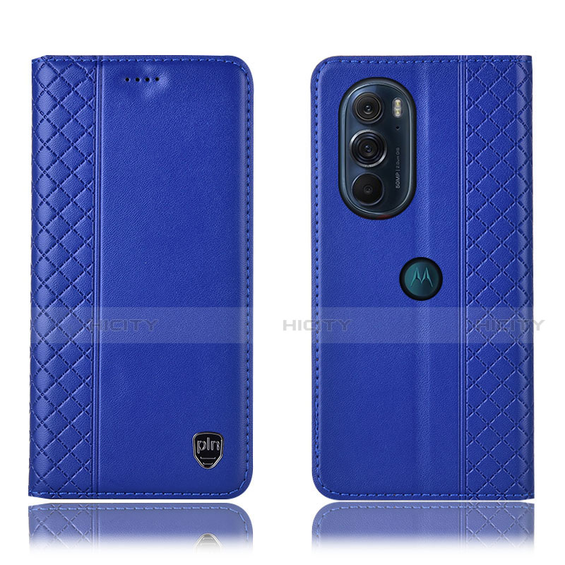 Coque Portefeuille Livre Cuir Etui Clapet H11P pour Motorola Moto Edge 30 Pro 5G Bleu Plus