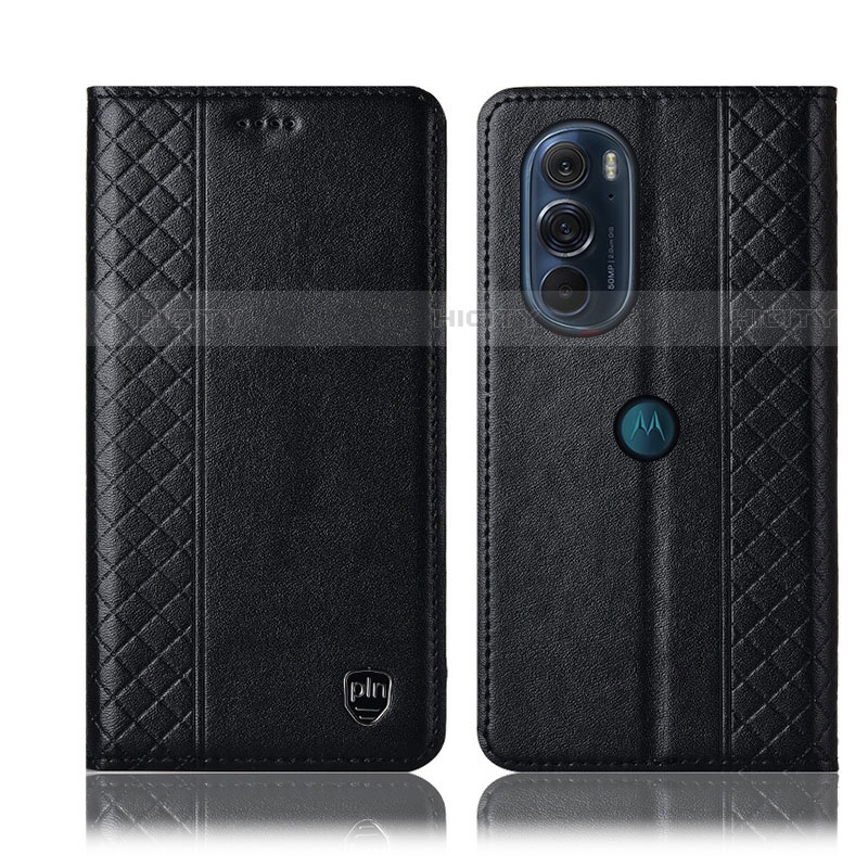 Coque Portefeuille Livre Cuir Etui Clapet H11P pour Motorola Moto Edge Plus (2022) 5G Noir Plus