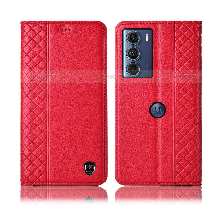 Coque Portefeuille Livre Cuir Etui Clapet H11P pour Motorola Moto G200 5G Rouge Plus
