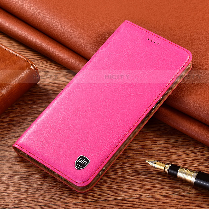 Coque Portefeuille Livre Cuir Etui Clapet H11P pour Samsung Galaxy S21 Ultra 5G Rose Rouge Plus