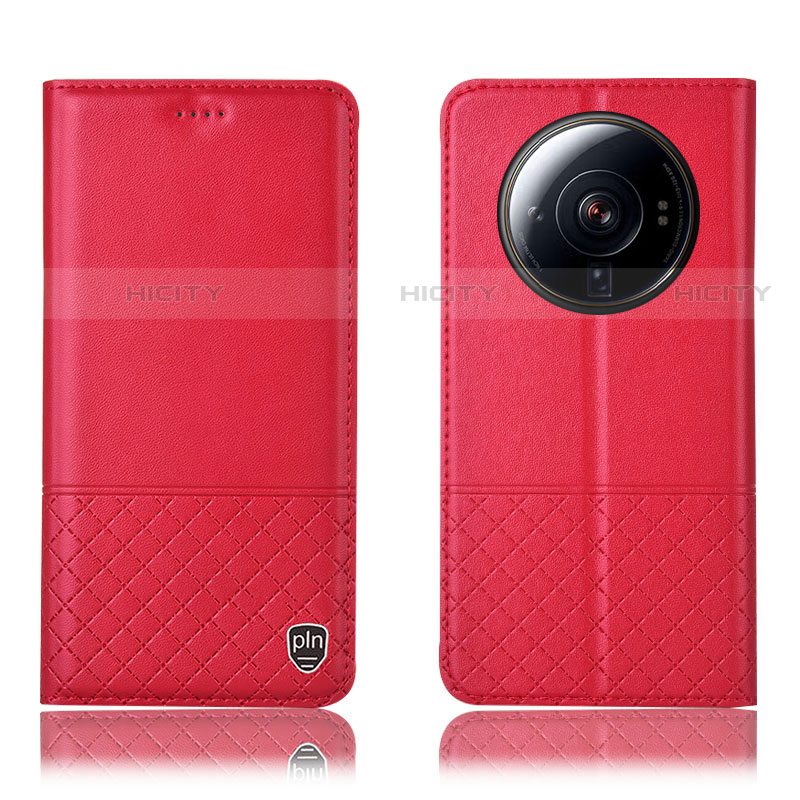 Coque Portefeuille Livre Cuir Etui Clapet H11P pour Xiaomi Mi 12S Ultra 5G Rouge Plus