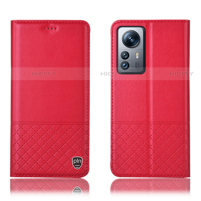 Coque Portefeuille Livre Cuir Etui Clapet H11P pour Xiaomi Mi 12X 5G Rouge Plus