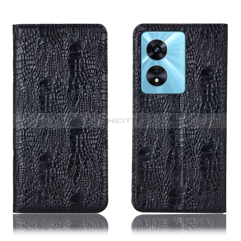 Coque Portefeuille Livre Cuir Etui Clapet H17P pour Oppo A38 Noir Plus