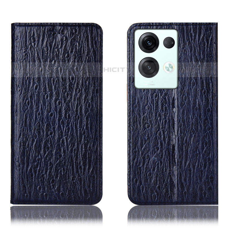 Coque Portefeuille Livre Cuir Etui Clapet H18P pour Oppo Reno8 Pro+ Plus 5G Bleu Plus