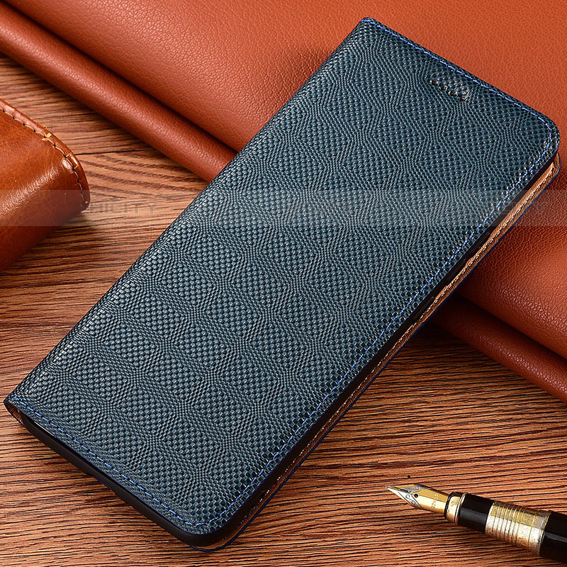 Coque Portefeuille Livre Cuir Etui Clapet H20P pour Motorola Moto G62 5G Bleu Plus