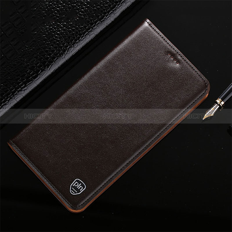 Coque Portefeuille Livre Cuir Etui Clapet H21P pour Huawei Honor X7a Marron Plus