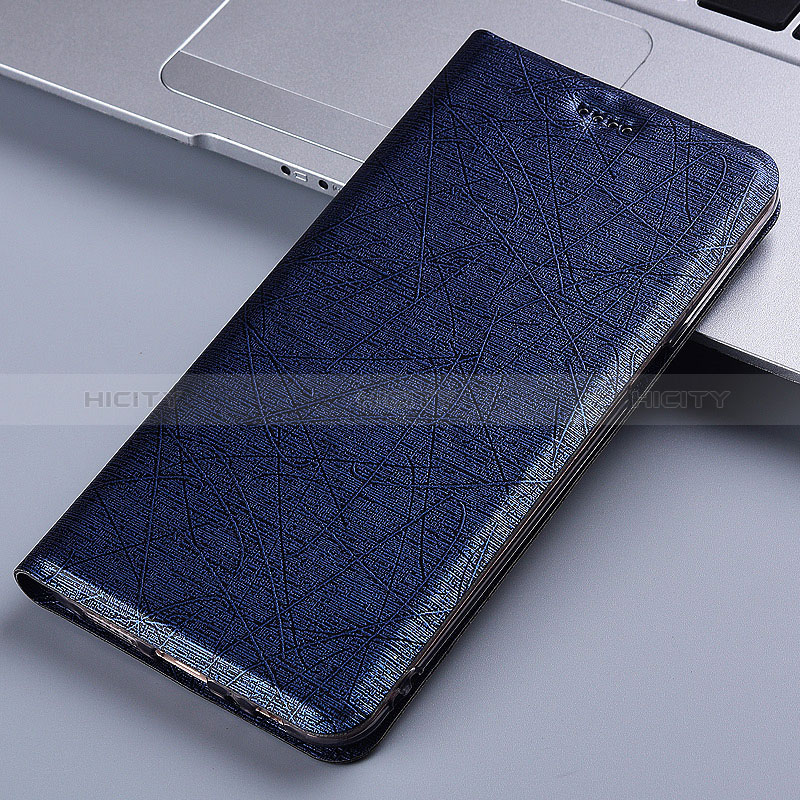 Coque Portefeuille Livre Cuir Etui Clapet H22P pour Samsung Galaxy M01 Core Bleu Plus