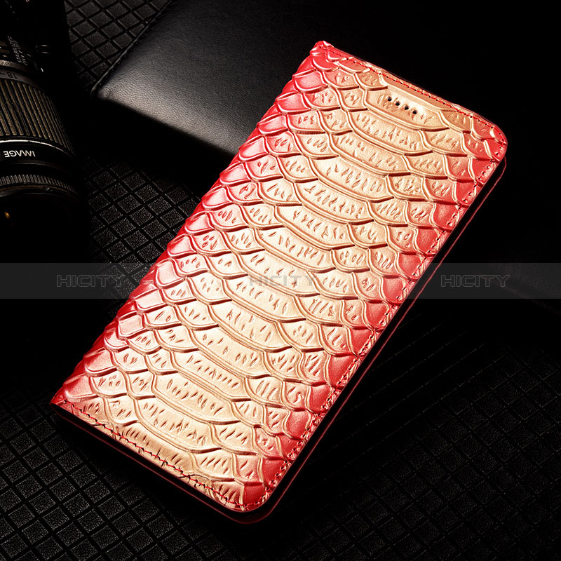 Coque Portefeuille Livre Cuir Etui Clapet H25P pour Apple iPhone 14 Rose Plus