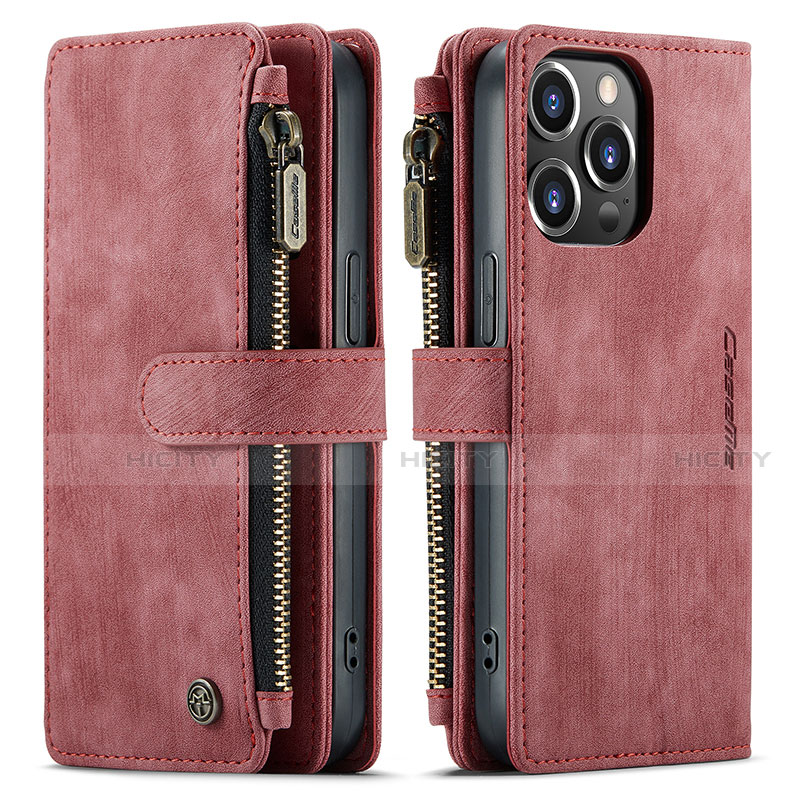 Coque Portefeuille Livre Cuir Etui Clapet H27 pour Apple iPhone 13 Pro Max Rouge Plus