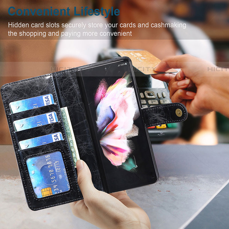 Coque Portefeuille Livre Cuir Etui Clapet JDK pour Samsung Galaxy Z Fold4 5G Plus