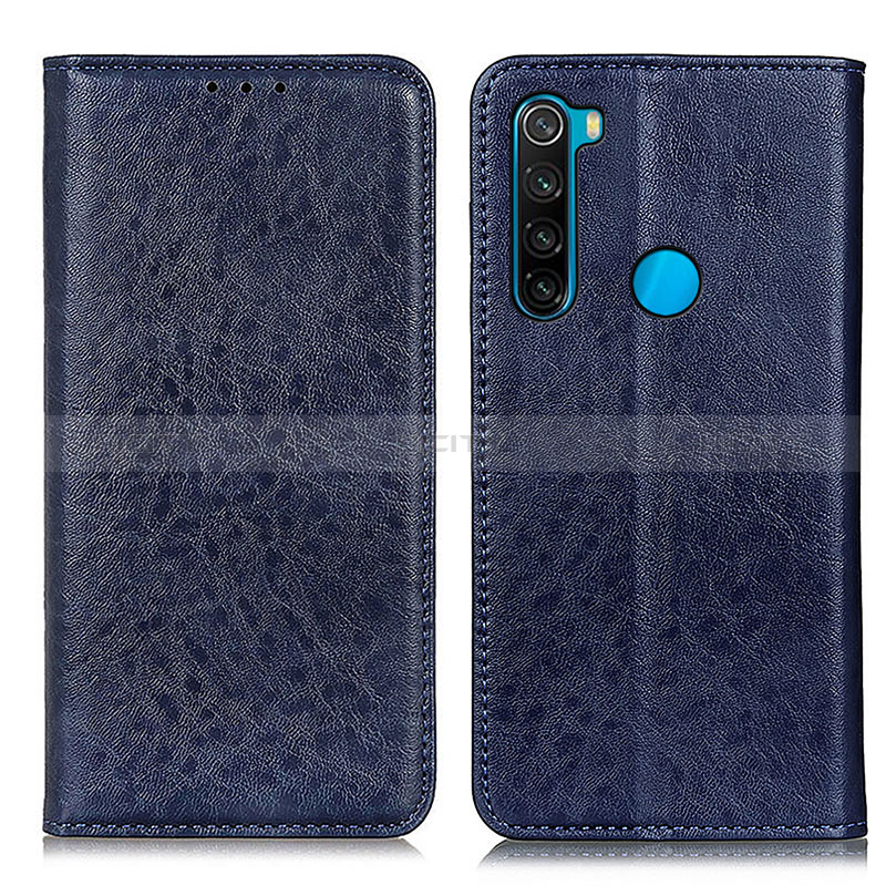 Coque Portefeuille Livre Cuir Etui Clapet K01Z pour Xiaomi Redmi Note 8 (2021) Bleu Plus