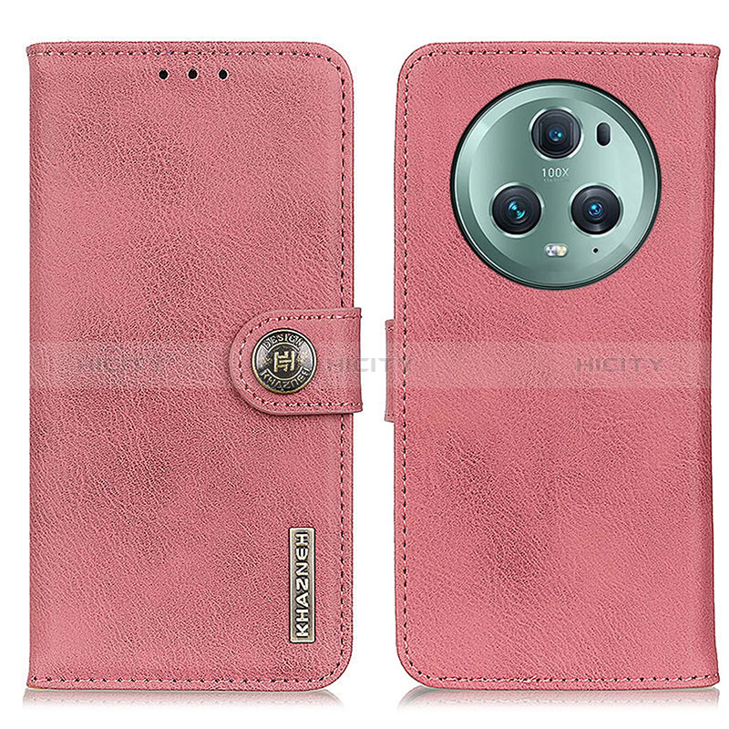 Coque Portefeuille Livre Cuir Etui Clapet K02Z pour Huawei Honor Magic5 Pro 5G Rose Plus