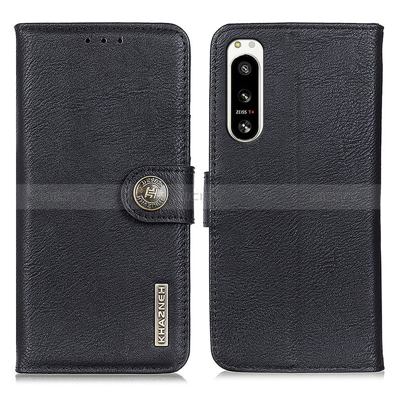 Coque Portefeuille Livre Cuir Etui Clapet K02Z pour Sony Xperia 5 IV Noir Plus