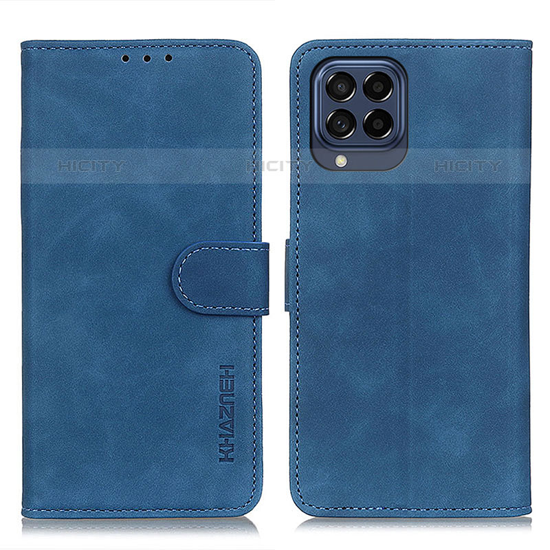 Coque Portefeuille Livre Cuir Etui Clapet K03Z pour Samsung Galaxy M53 5G Bleu Plus