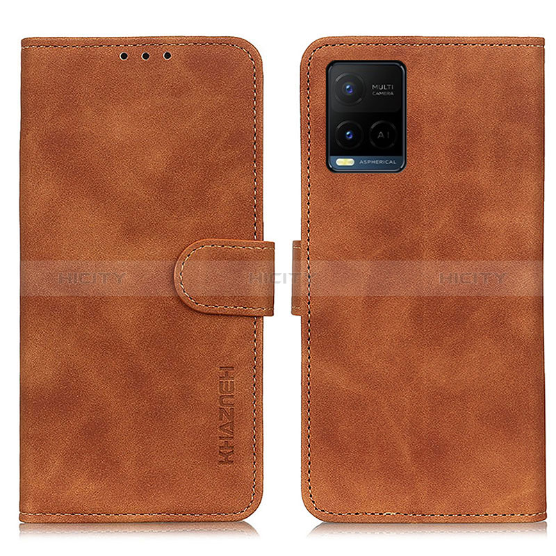 Coque Portefeuille Livre Cuir Etui Clapet K03Z pour Vivo Y21e Marron Plus
