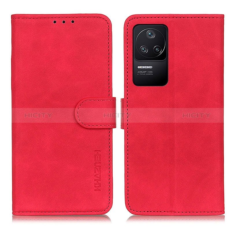 Coque Portefeuille Livre Cuir Etui Clapet K03Z pour Xiaomi Redmi K40S 5G Rouge Plus