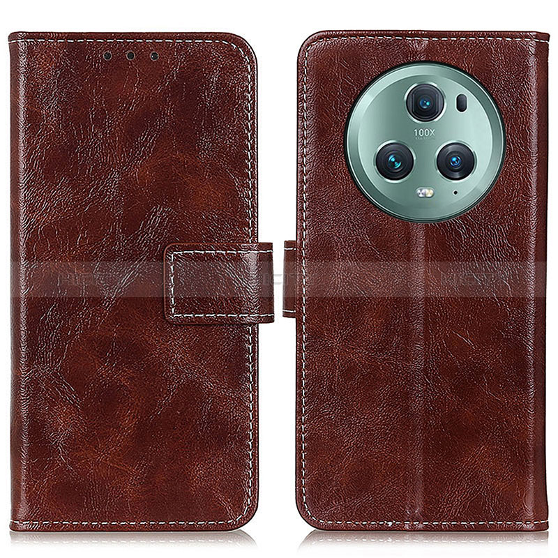 Coque Portefeuille Livre Cuir Etui Clapet K04Z pour Huawei Honor Magic5 Pro 5G Marron Plus