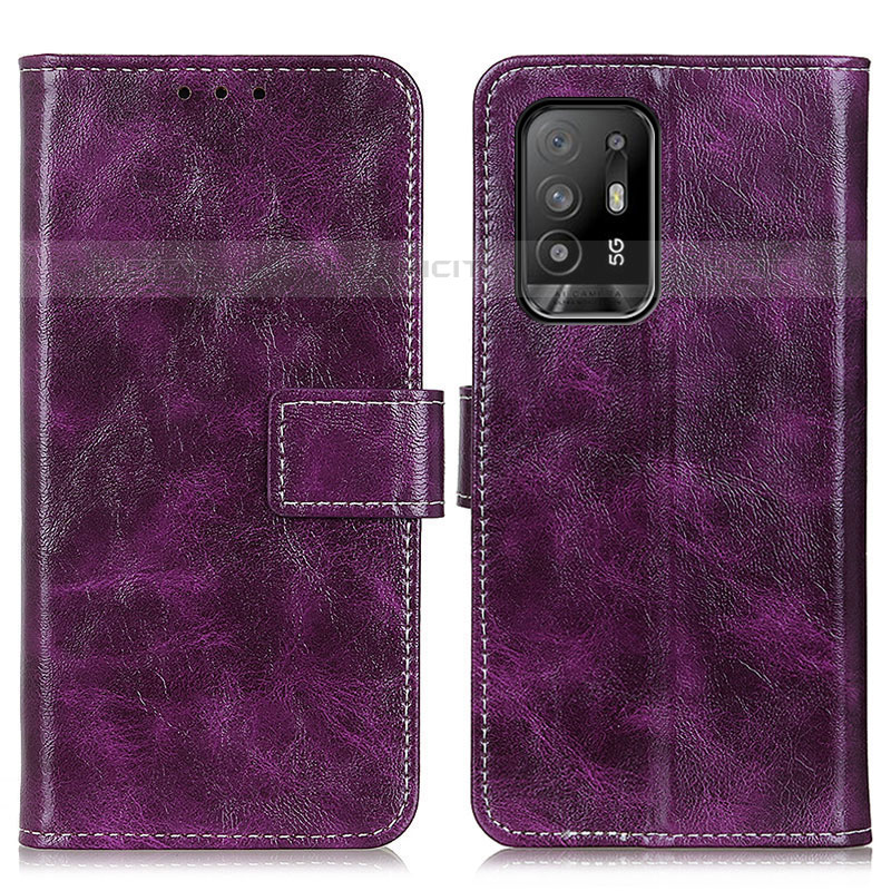 Coque Portefeuille Livre Cuir Etui Clapet K04Z pour Oppo F19 Pro+ Plus 5G Violet Plus