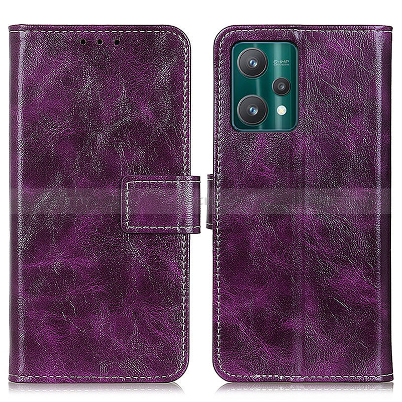 Coque Portefeuille Livre Cuir Etui Clapet K04Z pour Realme V25 5G Violet Plus