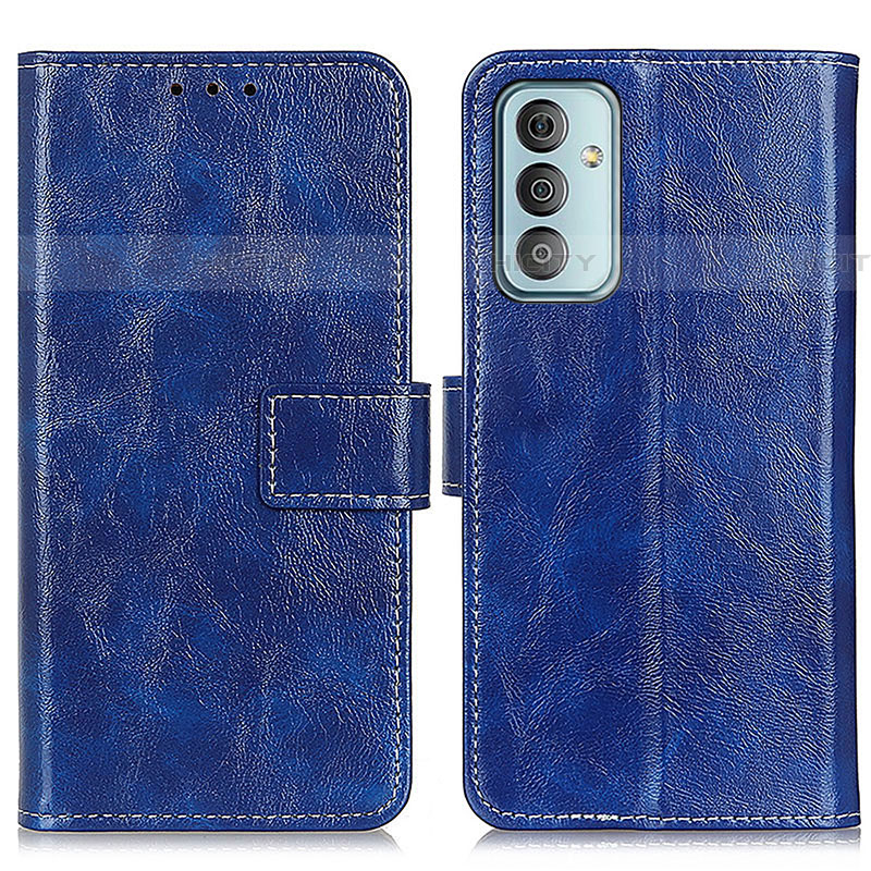 Coque Portefeuille Livre Cuir Etui Clapet K04Z pour Samsung Galaxy M13 4G Bleu Plus