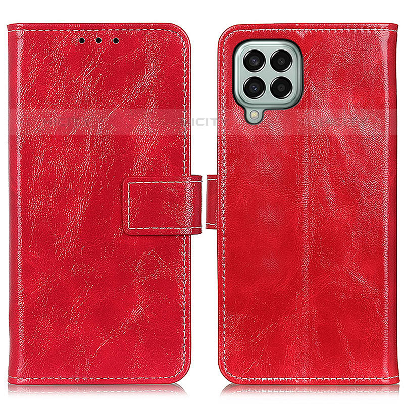 Coque Portefeuille Livre Cuir Etui Clapet K04Z pour Samsung Galaxy M33 5G Rouge Plus
