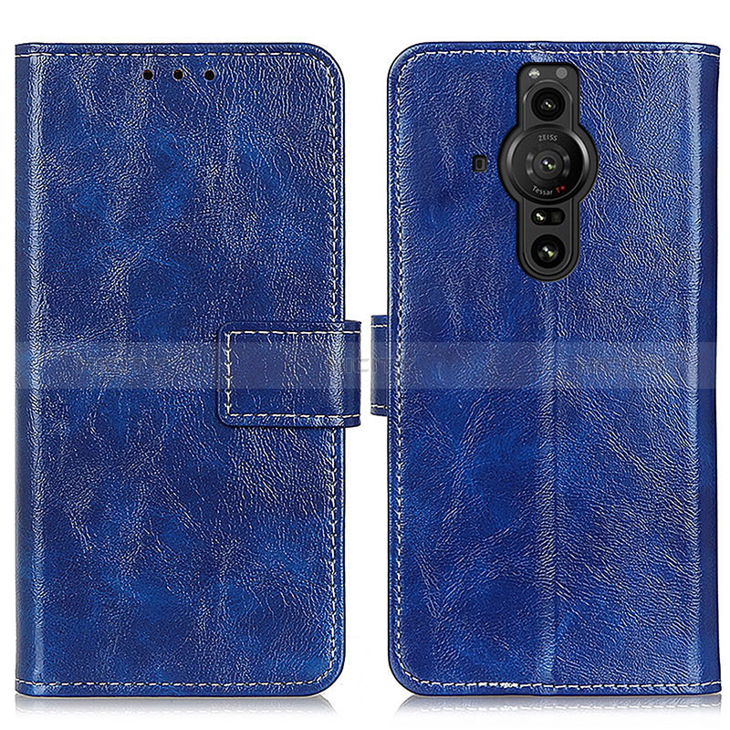 Coque Portefeuille Livre Cuir Etui Clapet K04Z pour Sony Xperia PRO-I Bleu Plus