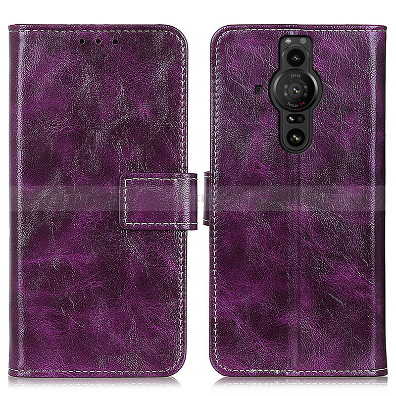 Coque Portefeuille Livre Cuir Etui Clapet K04Z pour Sony Xperia PRO-I Violet Plus