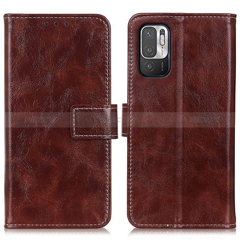 Coque Portefeuille Livre Cuir Etui Clapet K04Z pour Xiaomi Redmi Note 10T 5G Marron Plus